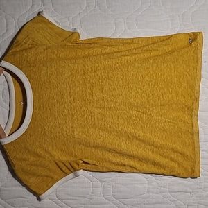 Heathered Ochre Ringer Tee American Eagle size Small